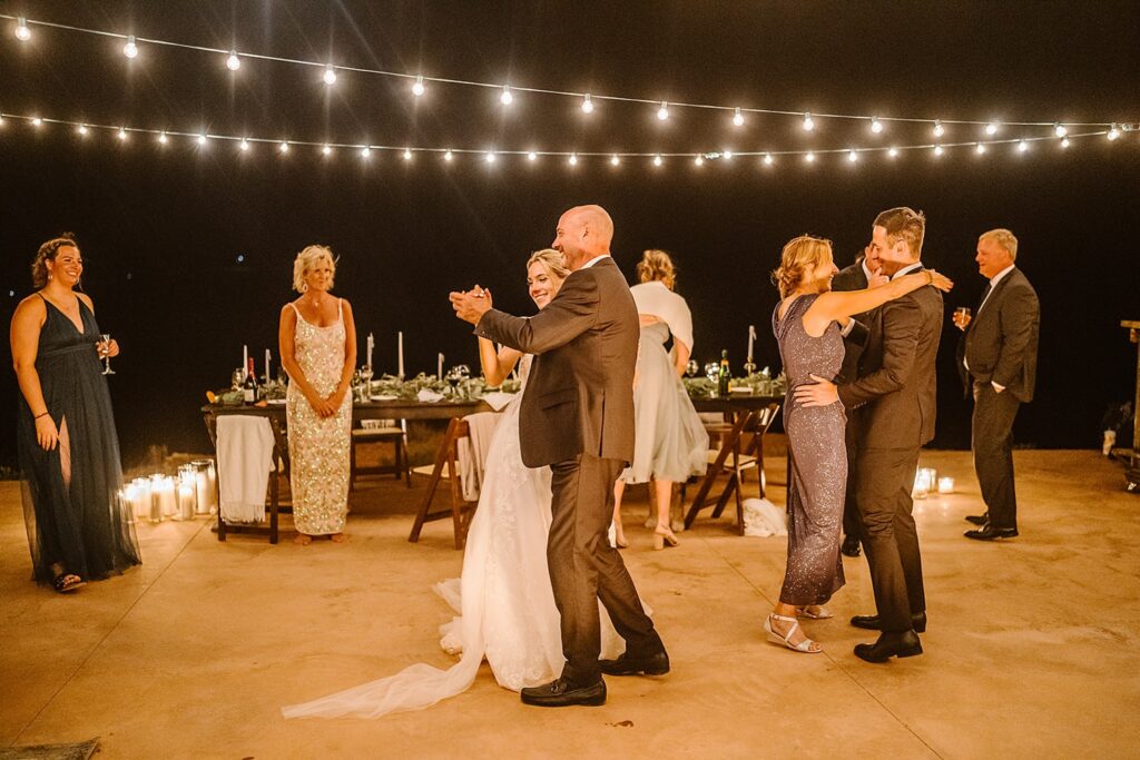 Father daughter dance at their Airbnb elopement.