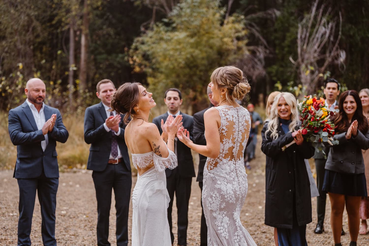 Couple getting married in the fall in Yosemite.